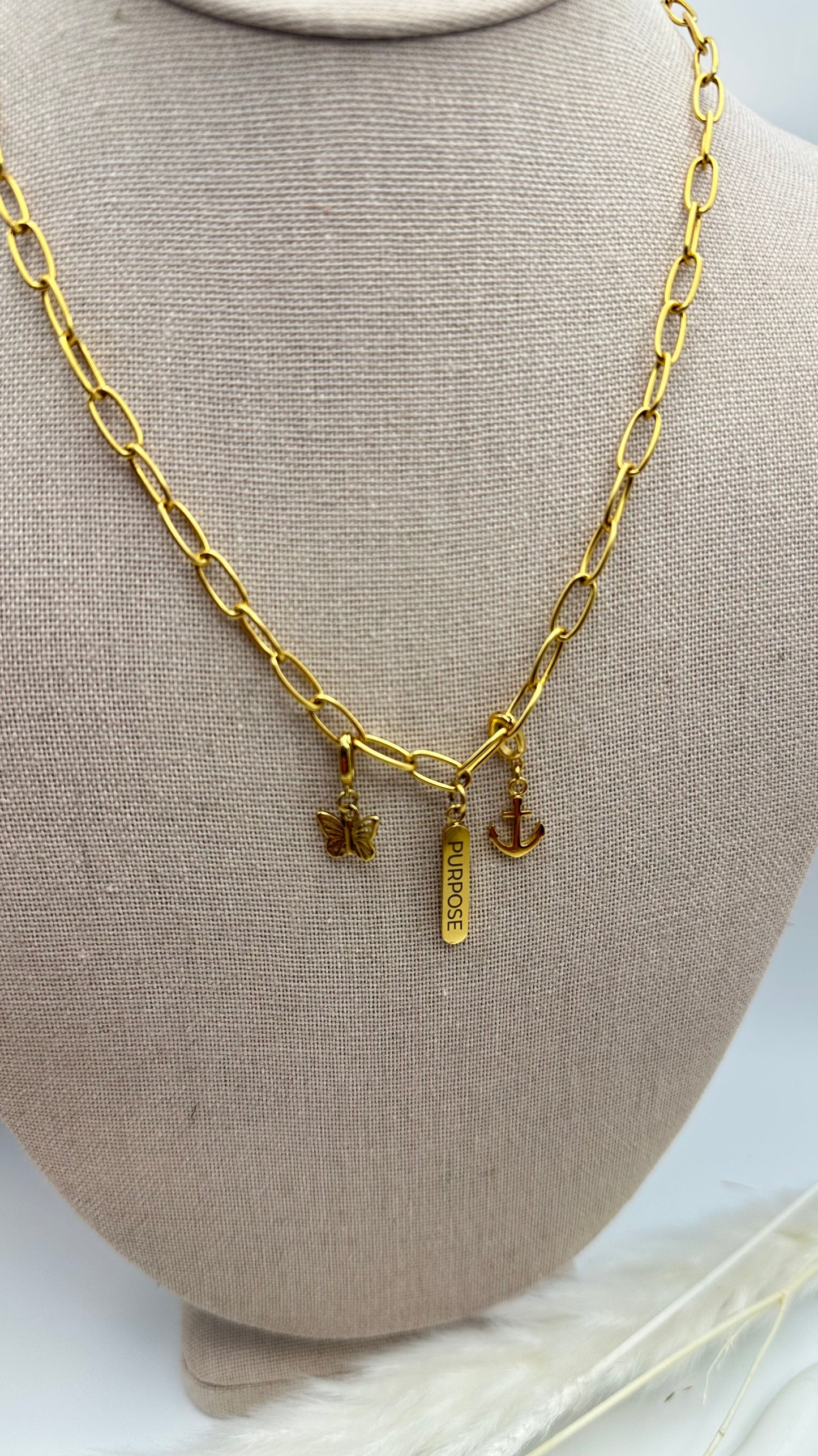 Personalized Paperclip Charm Necklace