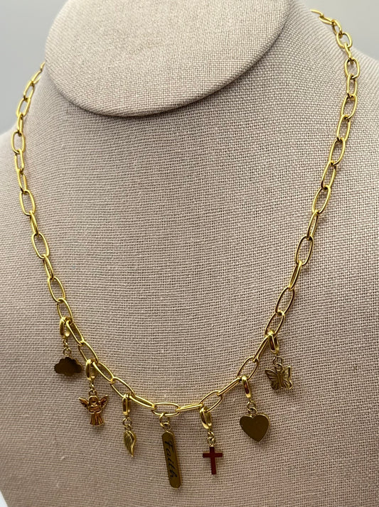 Personalized Paperclip Charm Necklace